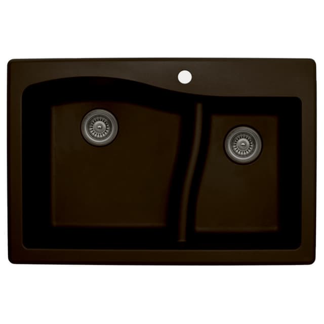 Karran QT-630 Quartz Large/Small Double Bowl Top Mount Sink