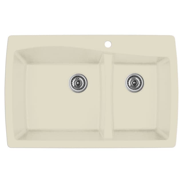 Karran QT-721 Quartz Series Top Mount Large/Small Double Bowl Sink