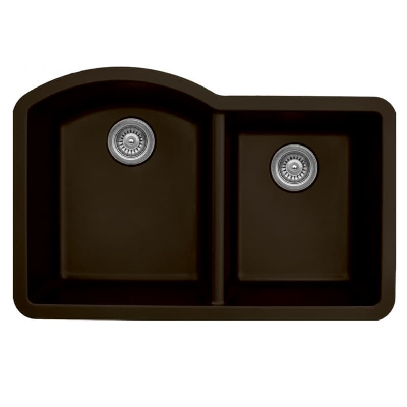 Karran QU-610-BR 32" Quartz Undermount Large/Small Bowl Kitchen Sink in Brown