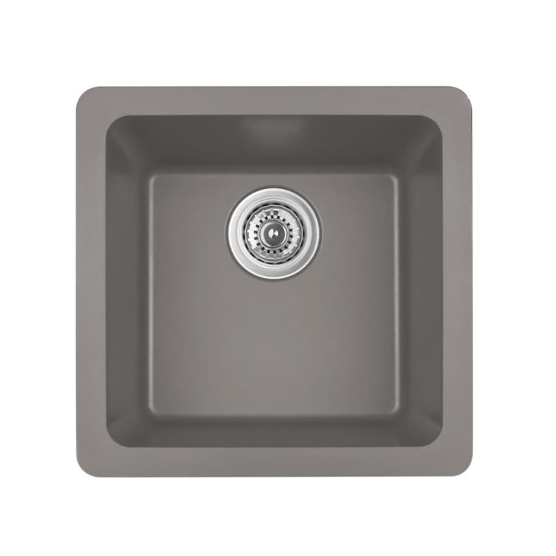 QAR-690 Quartz Undermount Single Bowl Bar/Prep Sink, 16-5/8" x 16-5/8" x 8-1/4", Concrete