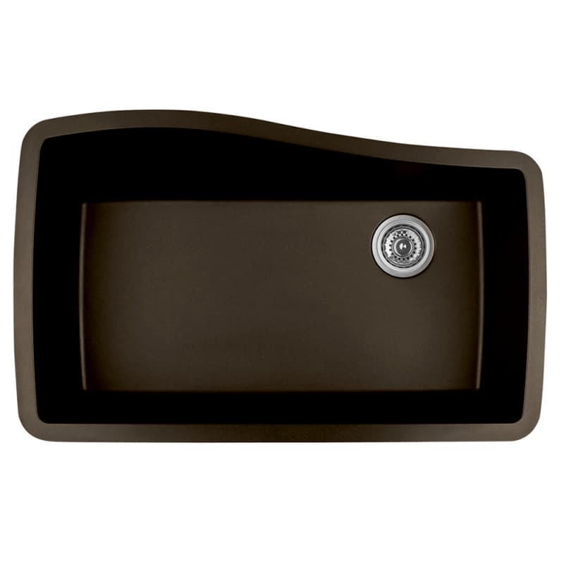 QU-722 Quartz Under Mount Extra Large Single Bowl Kitchen Sink, 33-1/2" x 21" x 9", Brown