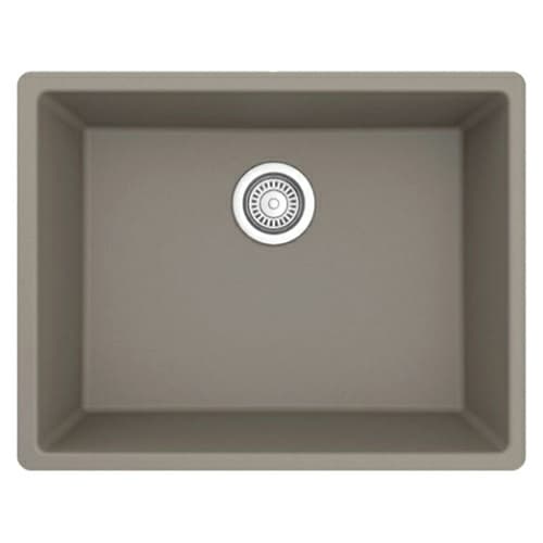 QU-820 Quartz Undermount Single Bowl Kitchen Sink, 24-3/8" x 19-1/8" x 9", Concrete