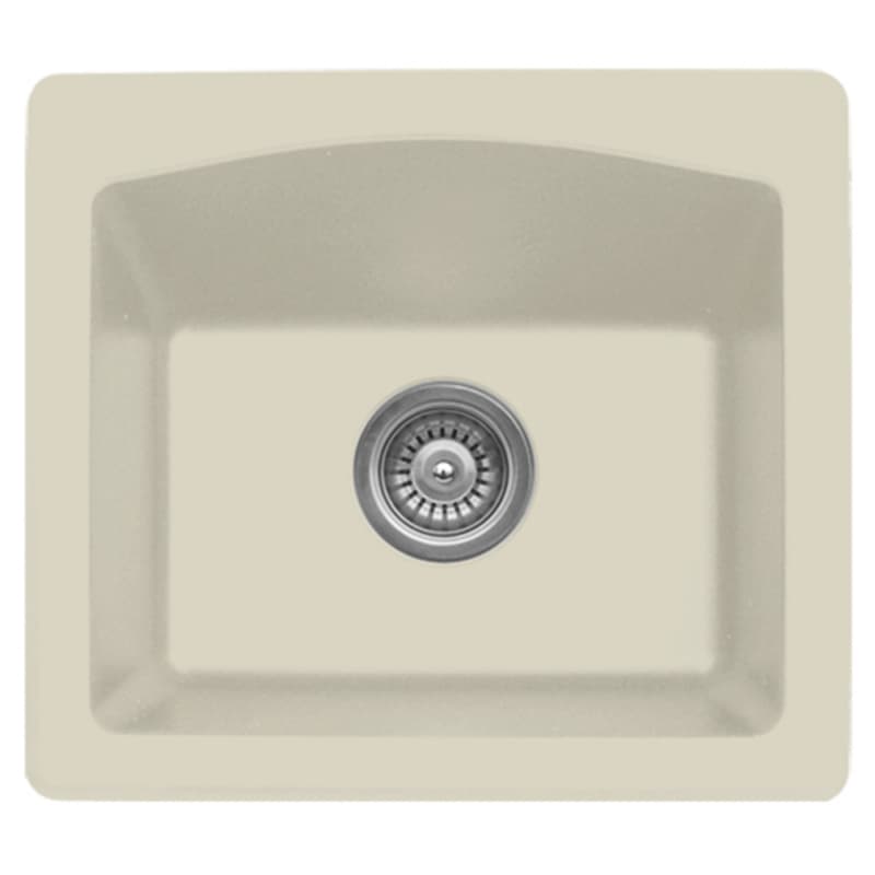 QX-680 Quartz Top Mount Single Bowl Bar/Prep Sink, 18" x 16" x 7-1/2", Bisque