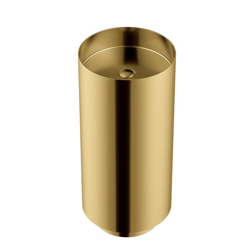Cinox CCP100 Stainless Steel Free-Standing Round Pedestal Sink, 15" x 15" x 32-5/8", Gold