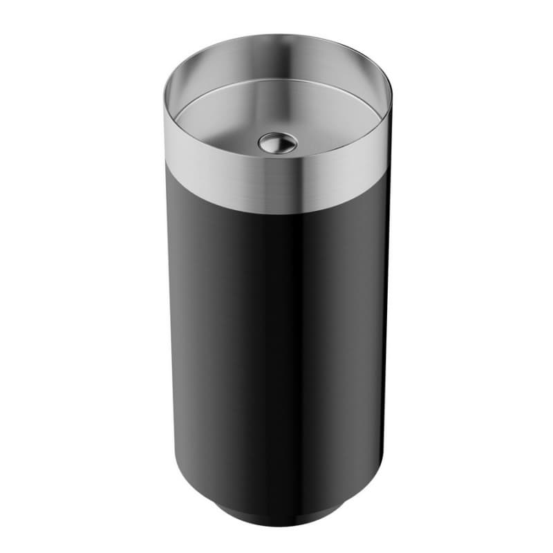 Cinox CCP200 Stainless Steel Free-Standing Round Pedestal Sink, 15" x 15" x 32-5/8", Stainless Steel/Gunmetal Gray