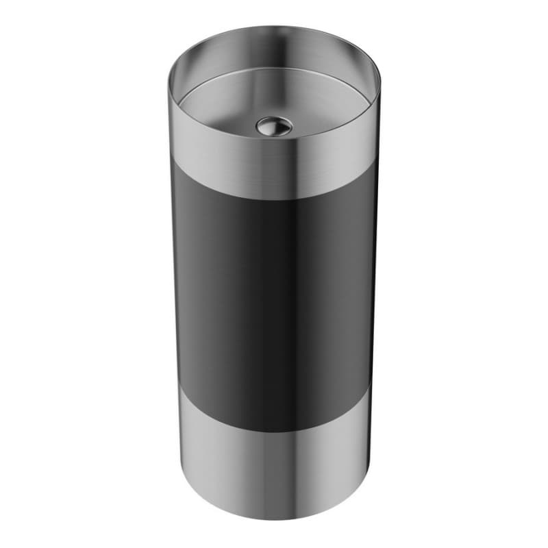 Cinox CCP300 Stainless Steel Free-Standing Round Pedestal Sink, 15" x 15" x 32-5/8", Stainless Steel/Gunmetal Gray