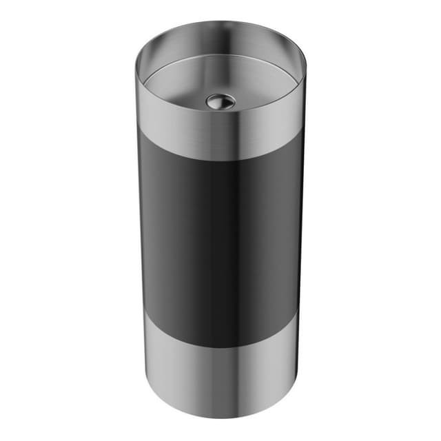 Cinox CCP300 Stainless Steel Free-Standing Round Pedestal Sink, 15" x 15" x 32-5/8", Stainless Steel/Gunmetal Gray