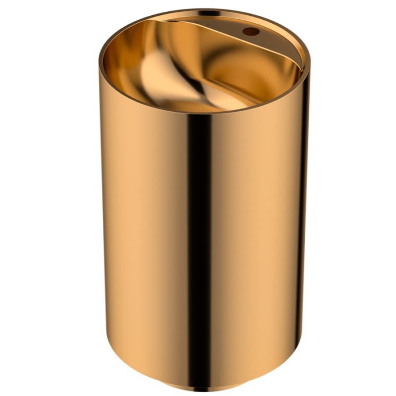Cinox CCP400 Stainless Steel Free-Standing Sleek Round Pedestal Sink, 16-1/2" x 16-1/2" x 32-5/8", Brushed Copper