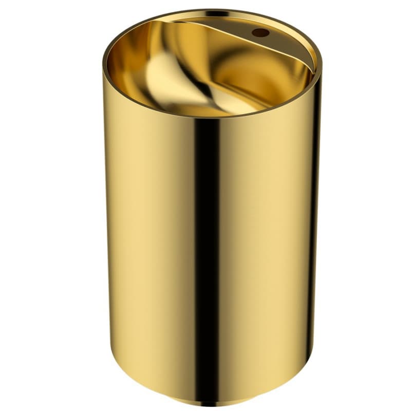 Cinox CCP400 Stainless Steel Free-Standing Sleek Round Pedestal Sink, 16-1/2" x 16-1/2" x 32-5/8", Gold