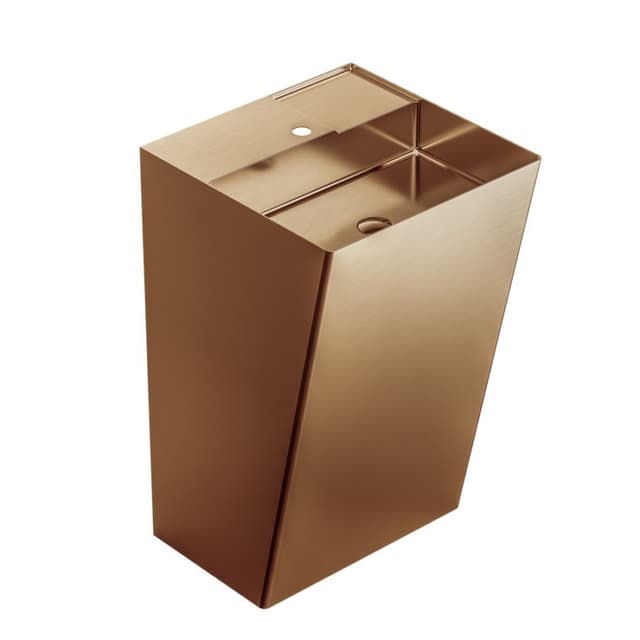 Cinox CCP500 Stainless Steel Free-Standing Rectangular Pedestal Sink, 19-5/8" x 16-1/2" x 32-5/8", Brushed Copper