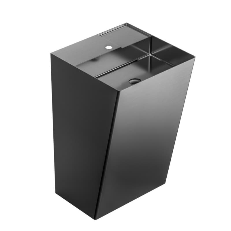 Cinox CCP500 Stainless Steel Free-Standing Rectangular Pedestal Sink, 19-5/8" x 16-1/2" x 32-5/8", Gunmetal Gray