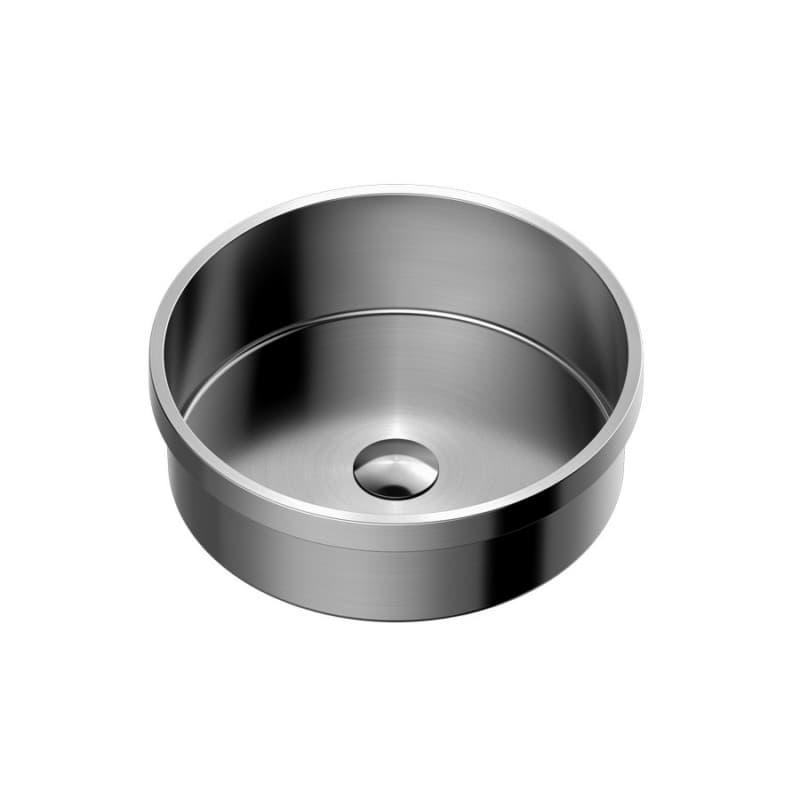Cinox Stainless Steel Drop-In Round Bathroom Sink, 15" x 15" x 4-3/4", Stainless Steel