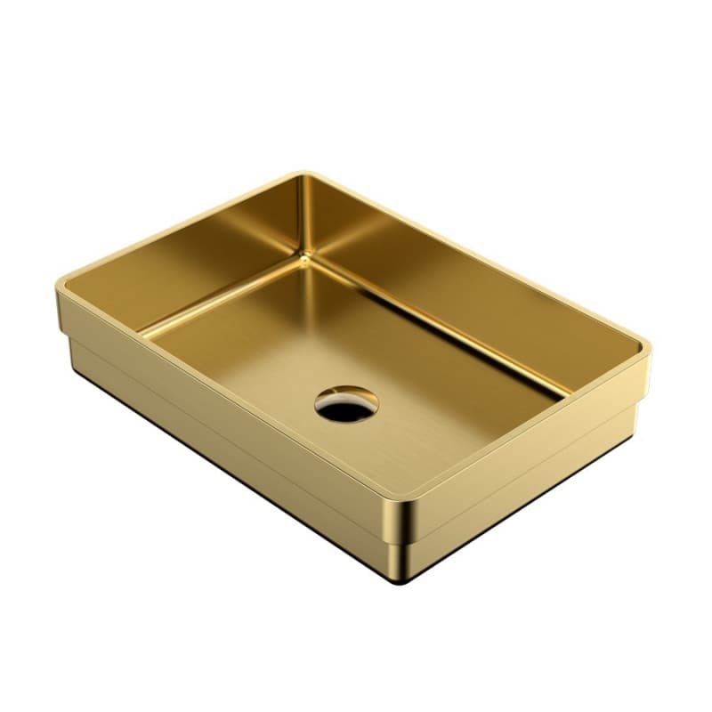 Cinox Stainless Steel Drop-In Rectangular Bathroom Sink, 20-1/16" x 14-1/8" x 4-3/4", Gold