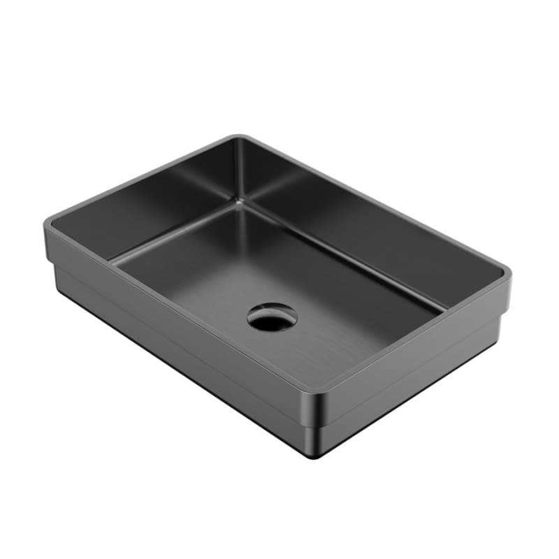 Cinox Stainless Steel Drop-In Rectangular Bathroom Sink, 20-1/16" x 14-1/8" x 4-3/4", Gunmetal Gray