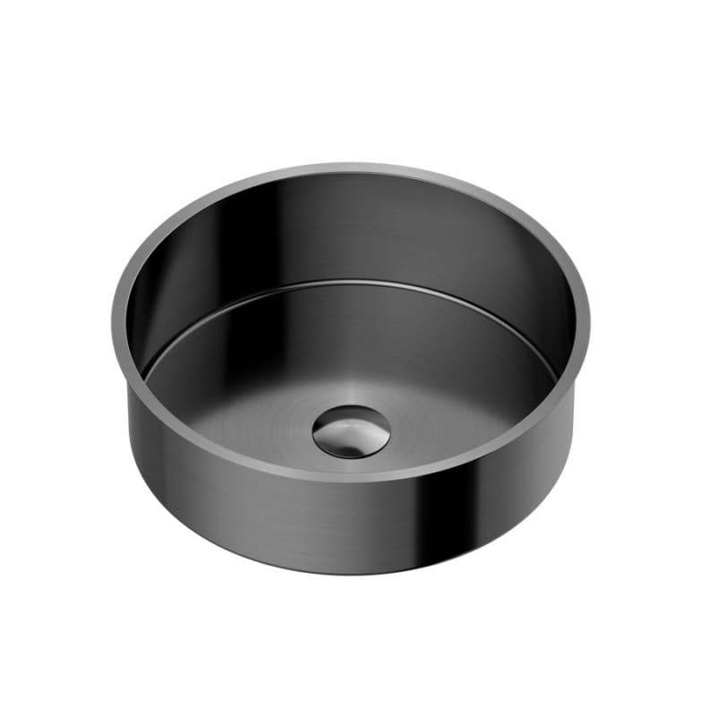 Cinox Stainless Steel Undermount Round Bathroom Sink, 15-3/4" x 15-3/4" x 4-3/4", Gunmetal Gray