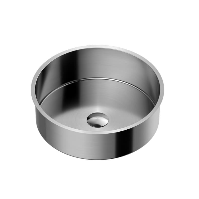 Cinox Stainless Steel Undermount Round Bathroom Sink, 15-3/4" x 15-3/4" x 4-3/4", Stainless Steel