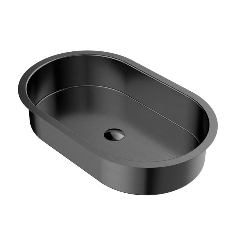 Cinox Stainless Steel Undermount Oval Bathroom Sink, 27-1/2" x 16-7/8" x 5-1/8", Gunmetal Gray