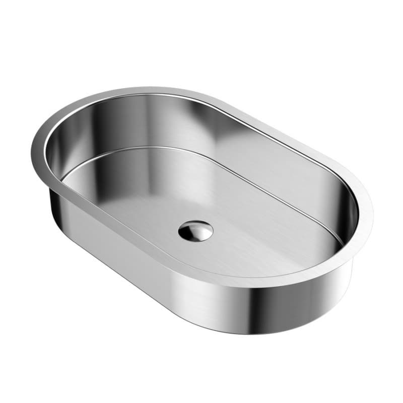 Cinox Stainless Steel Undermount Oval Bathroom Sink, 27-1/2" x 16-7/8" x 5-1/8", Stainless Steel