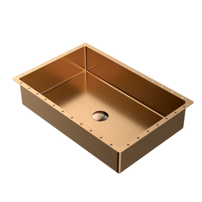 Cinox Stainless Steel Undermount Rectangular Bathroom Sink, 21-5/8" x 15" x 5-1/2", Brushed Copper