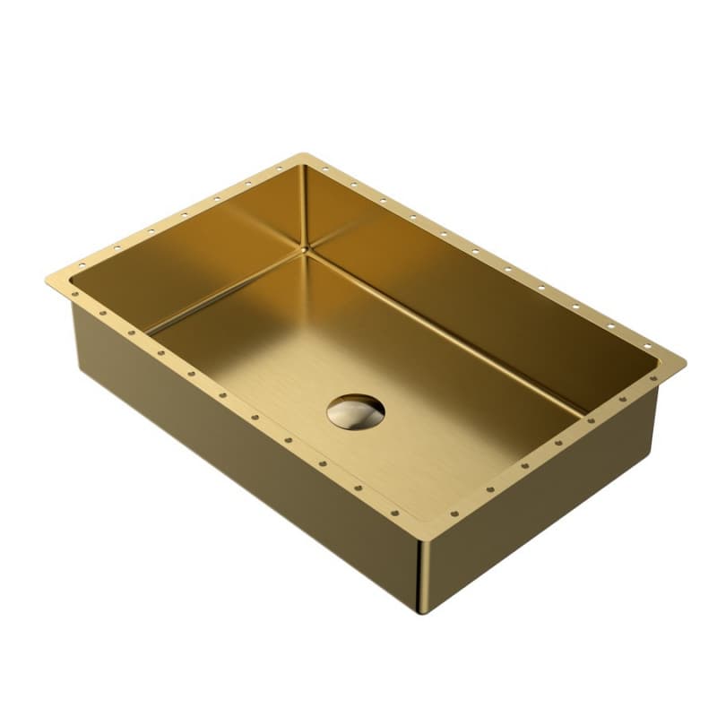 Cinox Stainless Steel Undermount Rectangular Bathroom Sink, 21-5/8" x 15" x 5-1/2", Gold