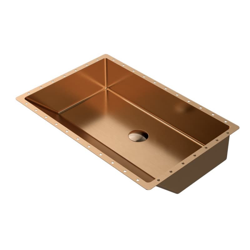 Cinox Stainless Steel Undermount Rectangular Bathroom Sink, 23-5/8" x 15-3/4" x 5-7/16", Brushed Copper