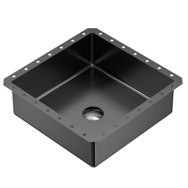 Cinox Stainless Steel Undermount Square Bathroom Sink, 15-3/4" x 15-3/4" x 5-7/16", Gunmetal Gray
