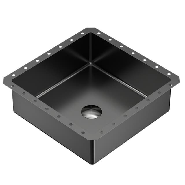 Cinox Stainless Steel Undermount Square Bathroom Sink, 15-3/4" x 15-3/4" x 5-7/16", Gunmetal Gray