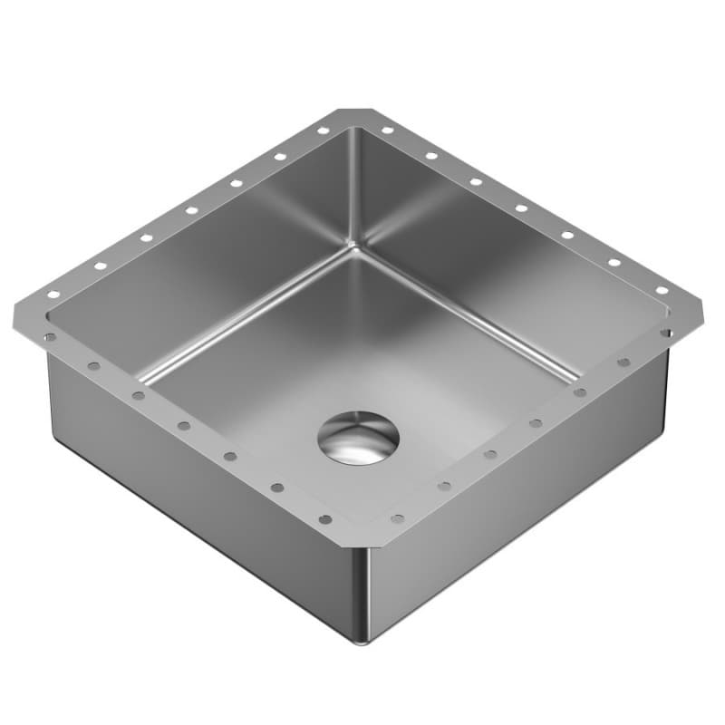 Cinox Stainless Steel Undermount Square Bathroom Sink, 15-3/4" x 15-3/4" x 5-7/16", Stainless Steel