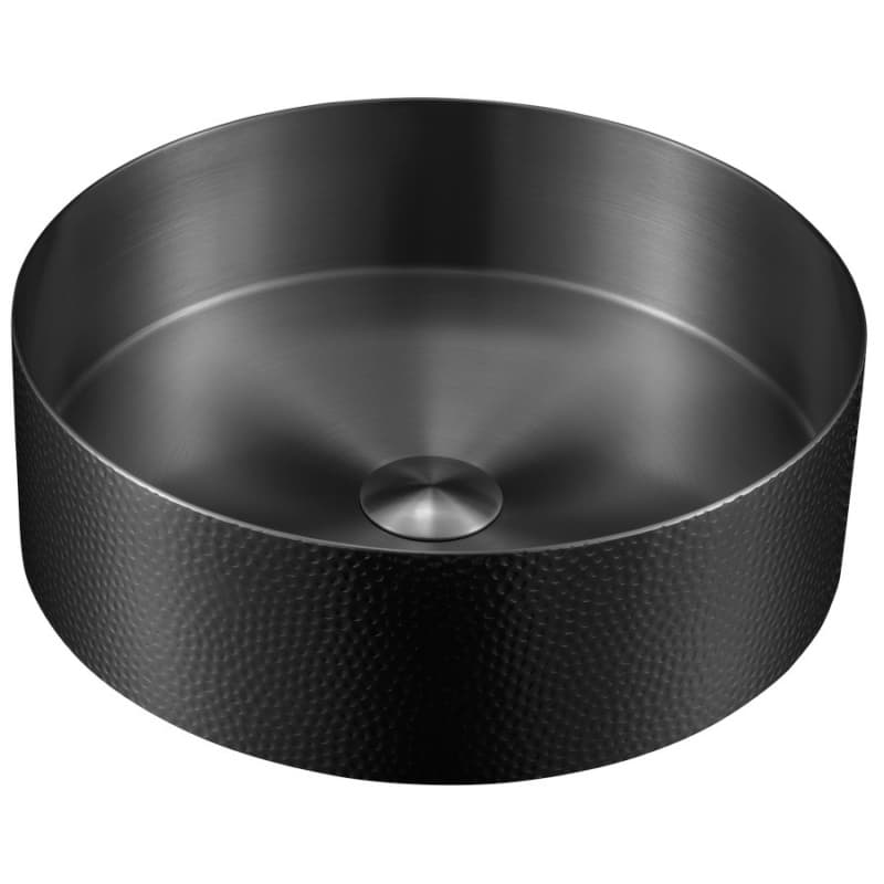Cinox Stainless Steel Round Vessel Bathroom Sink, 15" x 15" x 4-3/8", Gunmetal Gray