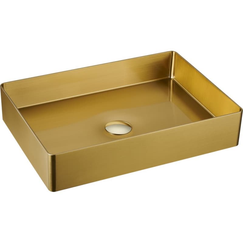 Cinox Stainless Steel Rectangular Vessel Bathroom Sink, 23-5/8" x 15-3/4" x 3-7/8", Gold