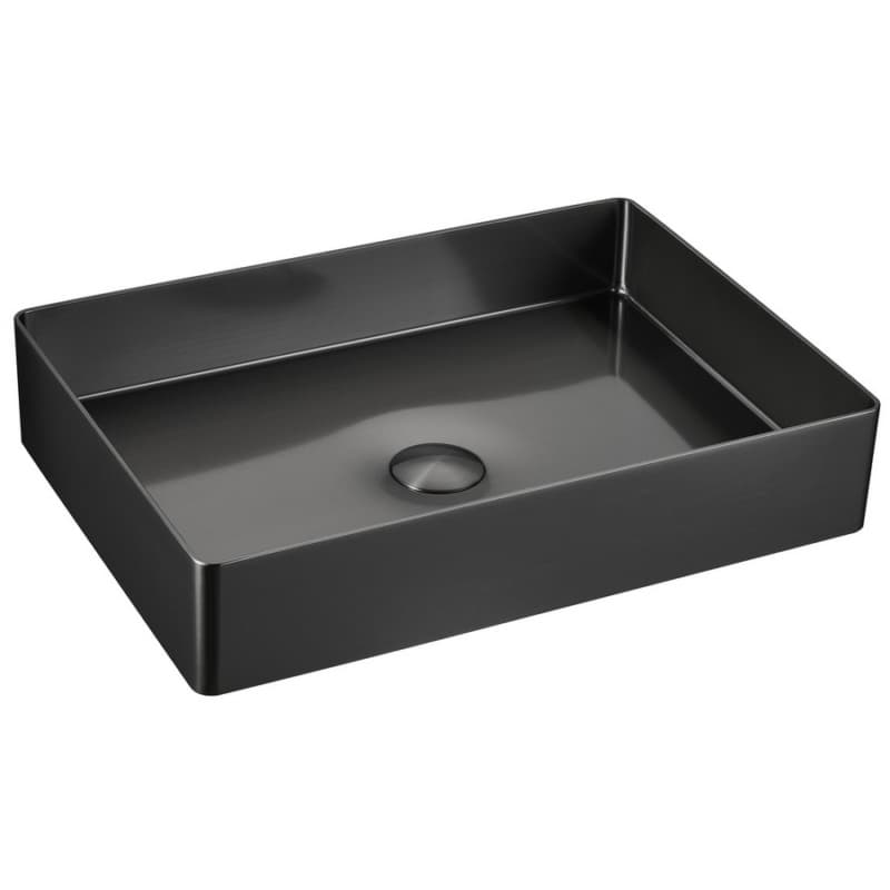 Cinox Stainless Steel Rectangular Vessel Bathroom Sink, 23-5/8" x 15-3/4" x 3-7/8", Gunmetal Gray