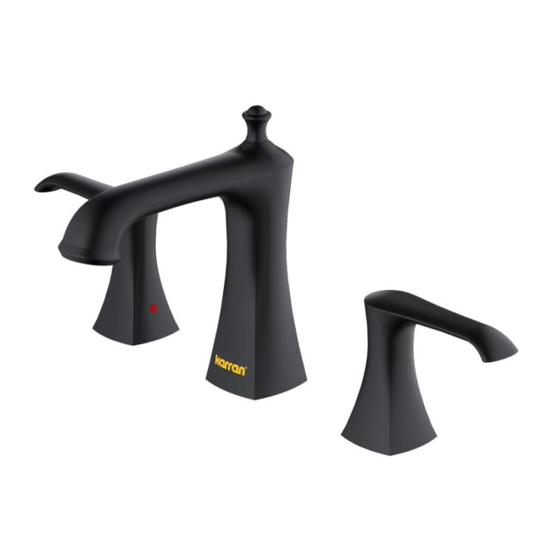 Woodburn Double-Handle Widespread Bathroom Faucet With Pop-Up Drain, Matte Black
