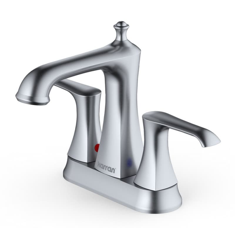 Woodburn Double-Handle Bathroom Faucet with Pop-Up Drain, Stainless Steel