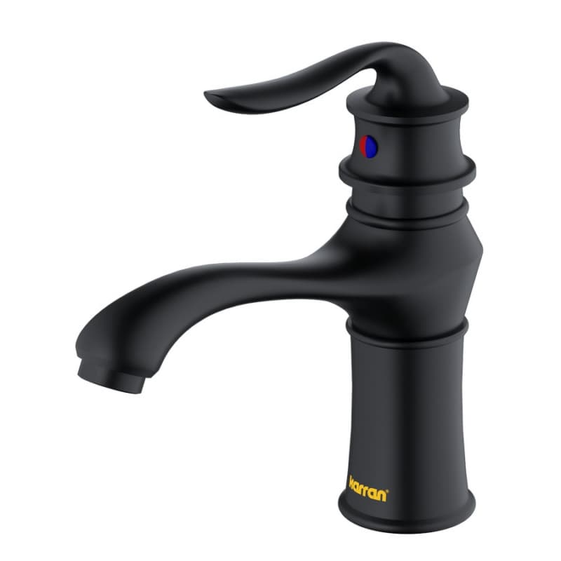 Dartford Single-Handle Basin Bathroom Faucet with Pop-up Drain, Matte Black