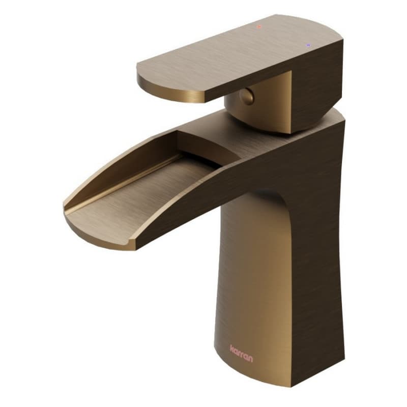 Kassel Single-Handle Single Hole Basin Bathroom Faucet with Matching Pop-up Drain, Brushed Copper
