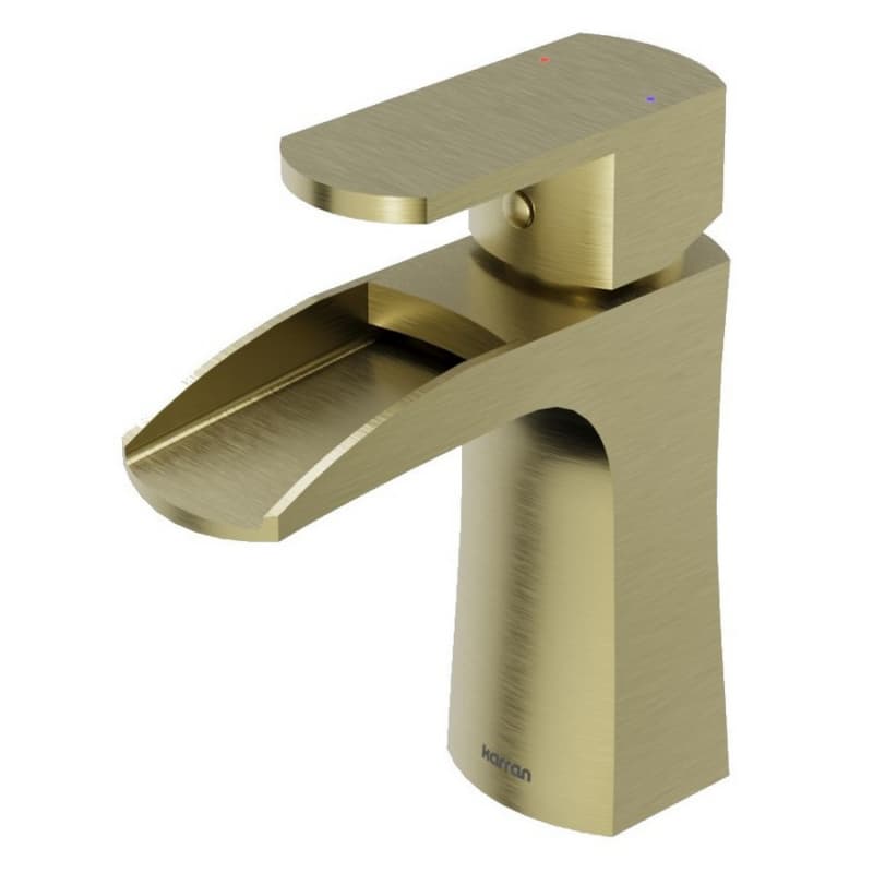 Kassel Single-Handle Single Hole Basin Bathroom Faucet with Matching Pop-up Drain, Brushed Gold