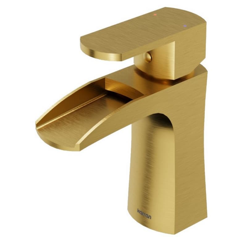 Kassel Single-Handle Single Hole Basin Bathroom Faucet with Matching Pop-up Drain, Gold