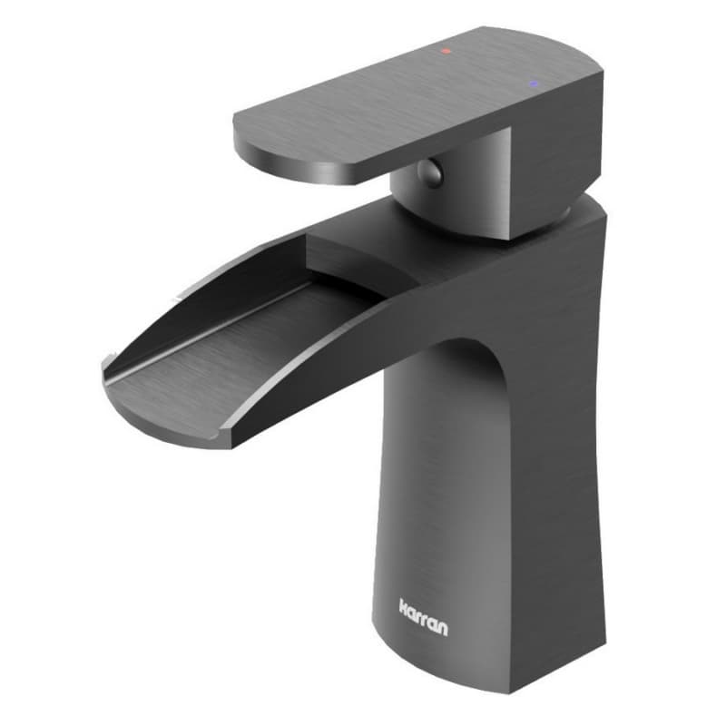 Kassel Single-Handle Single Hole Basin Bathroom Faucet with Matching Pop-up Drain, Gunmetal Gray