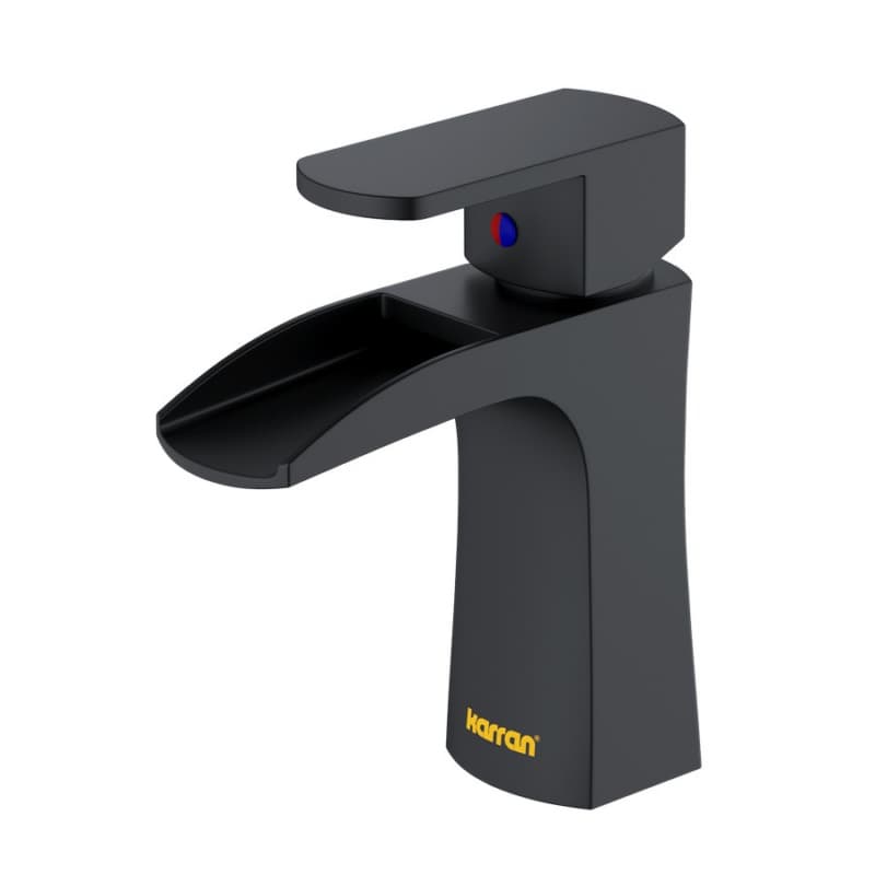 Kassel Single-Handle Basin Bathroom Faucet with Pop-up Drain, Matte Black