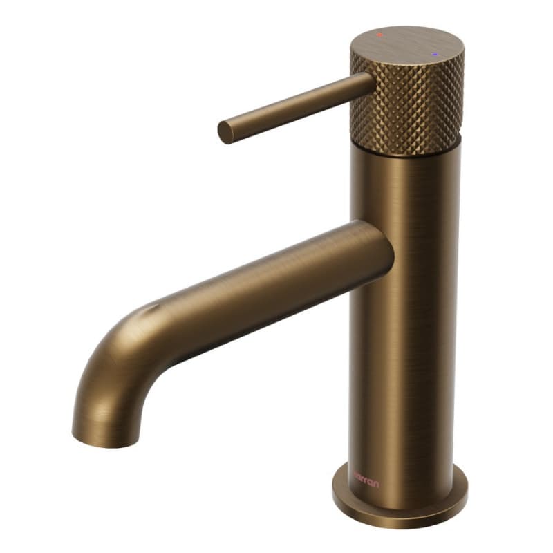 Tryst Single-Handle Single Hole Basin Bathroom Faucet with Matching Pop-up Drain, Brushed Copper