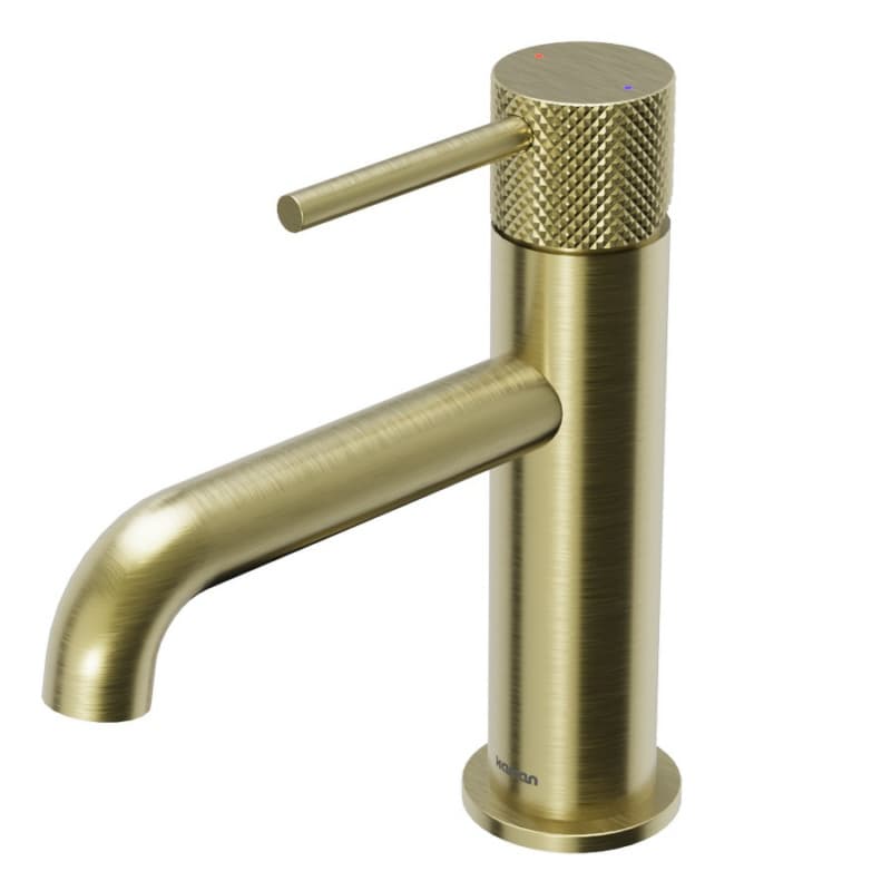 Tryst Single-Handle Single Hole Basin Bathroom Faucet with Matching Pop-up Drain, Brushed Gold