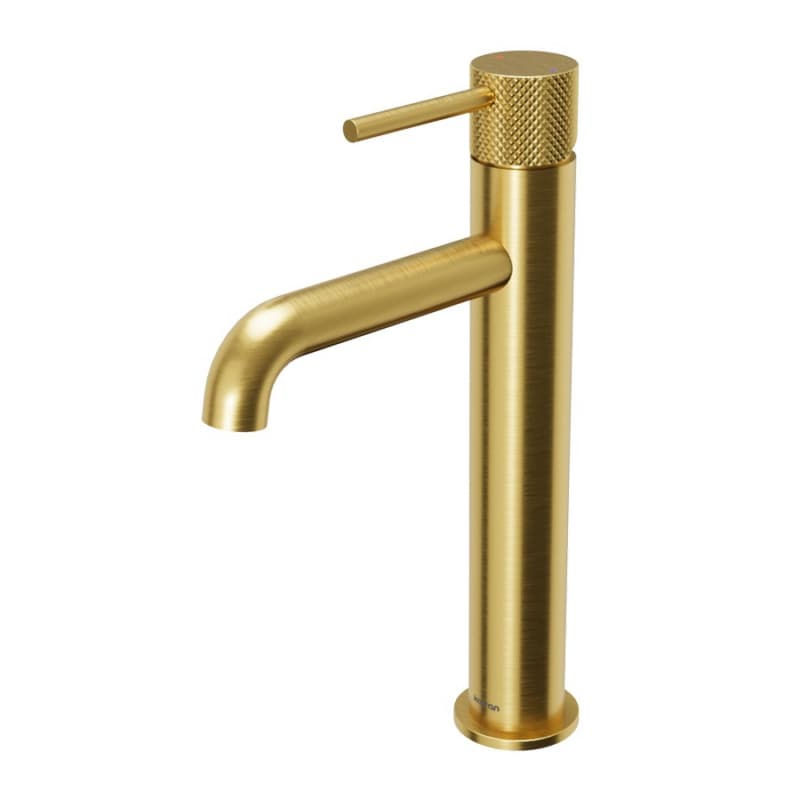 Tryst Single-Handle Single Hole Vessel Bathroom Faucet with Matching Pop-up Drain, Gold