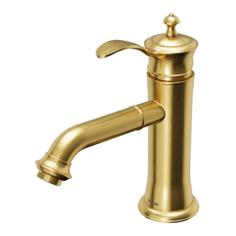 Vineyard Single-Handle Single Hole Basin Bathroom Faucet with Matching Pop-up Drain, Gold