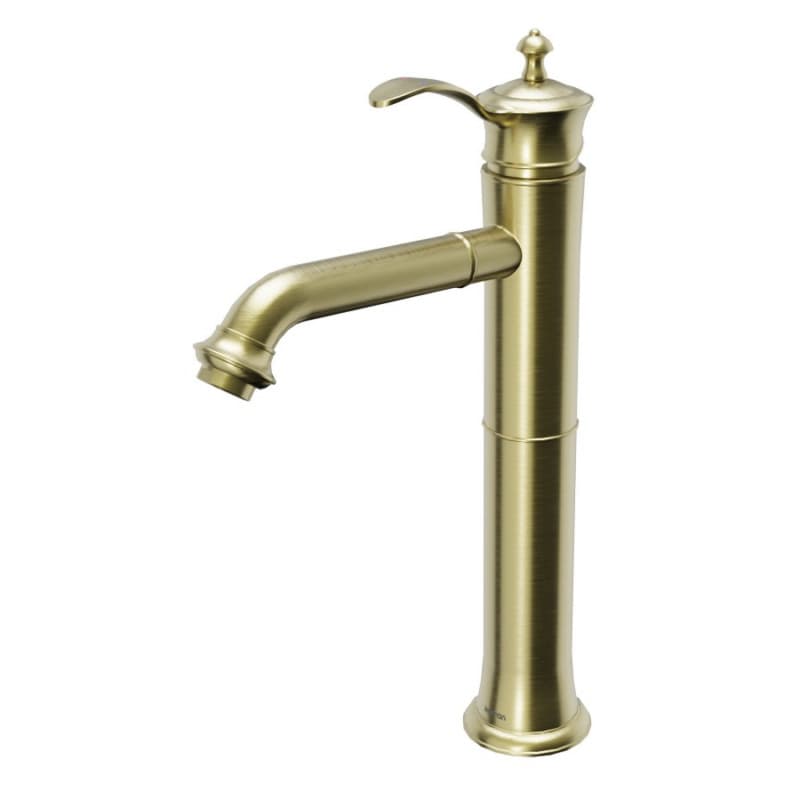 Vineyard Single-Handle Single Hole Vessel Bathroom Faucet with Matching Pop-up Drain, Brushed Gold