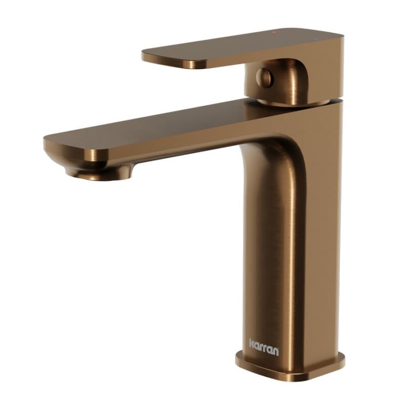 Venda Single-Handle Single Hole Basin Bathroom Faucet with Matching Pop-up Drain, Brushed Copper