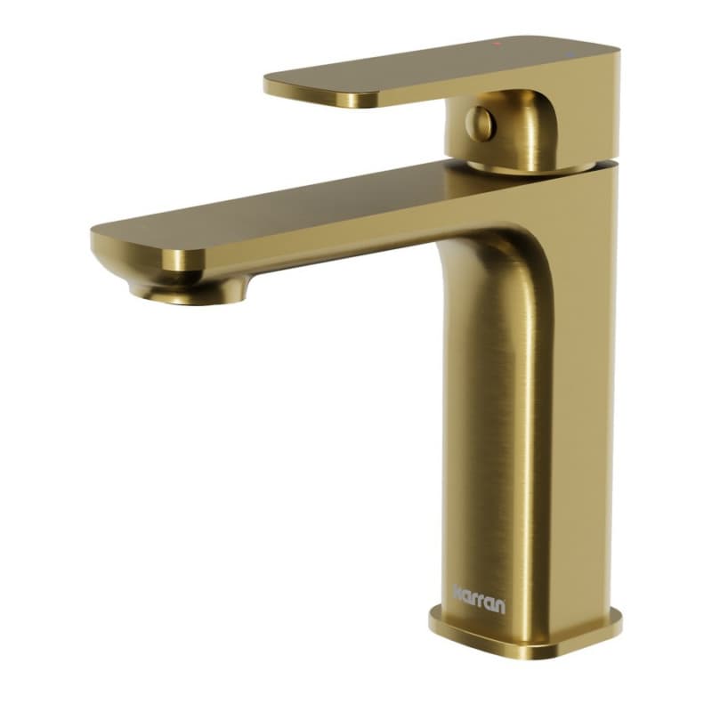 Venda Single-Handle Single Hole Basin Bathroom Faucet with Matching Pop-up Drain, Brushed Gold