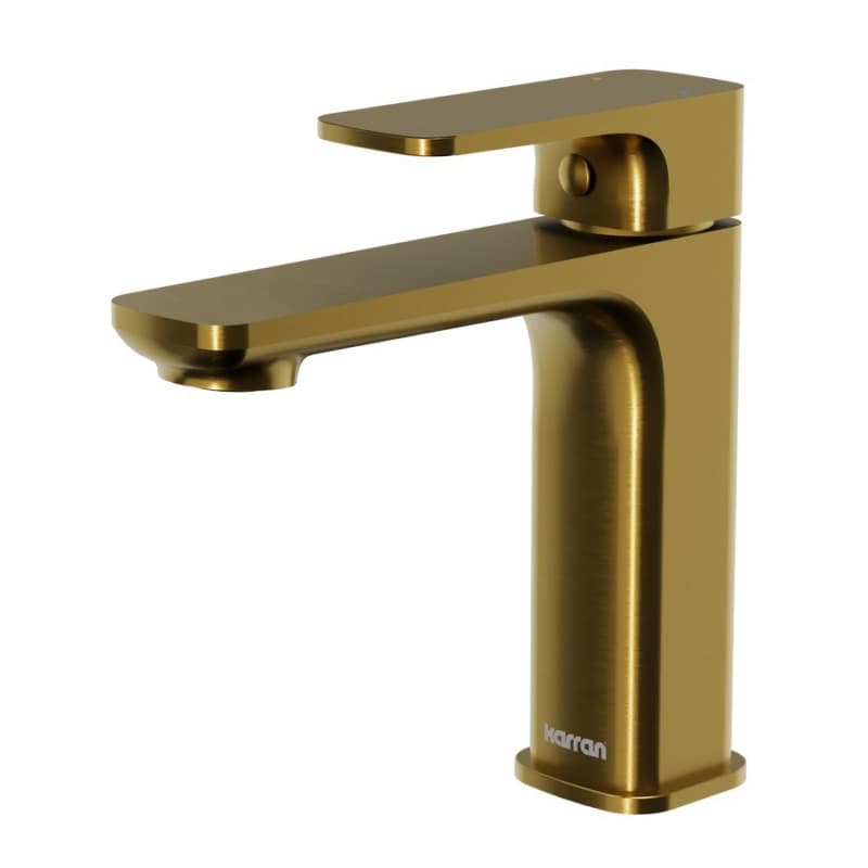Venda Single-Handle Single Hole Basin Bathroom Faucet with Matching Pop-up Drain, Gold