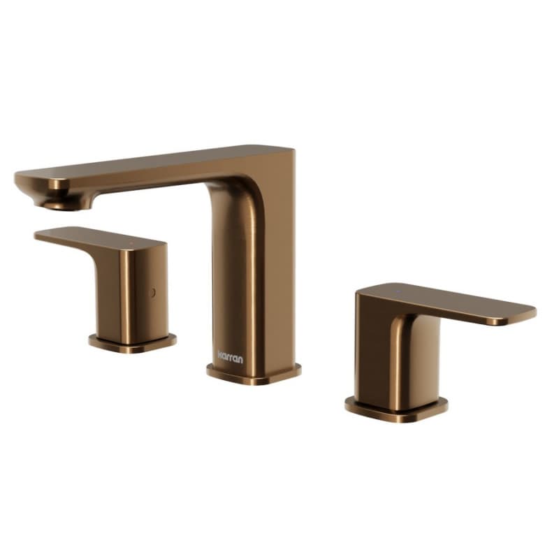 Venda Double-Handle Three Hole Widespread Bathroom Faucet with Matching Pop-up Drain, Brushed Copper