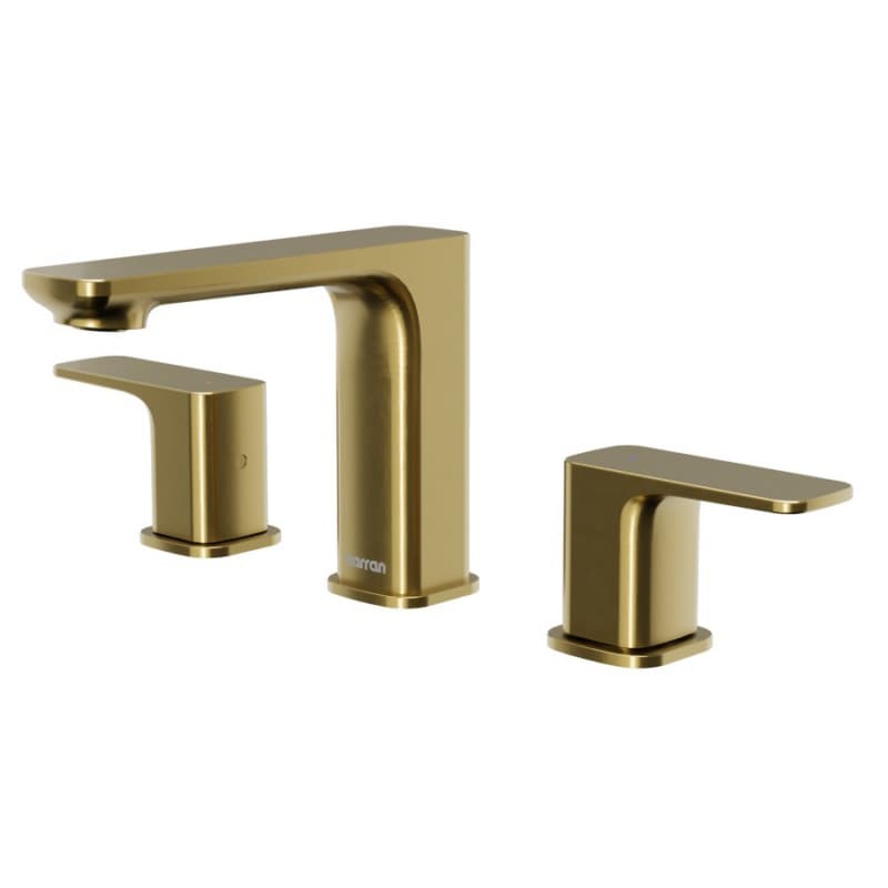 Venda Double-Handle Three Hole Widespread Bathroom Faucet with Matching Pop-up Drain, Brushed Gold