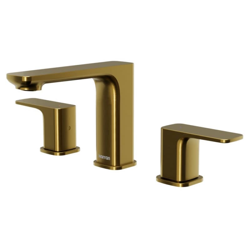 Venda Double-Handle Three Hole Widespread Bathroom Faucet with Matching Pop-up Drain, Gold